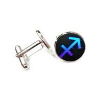 Gemelli per polsini camicia, Totem Freccia Blu Gradiente Arte Della Faglia, Sagittario Dodici Segni Zodiacali, Fibbia Per Polsino Personalizzata, Accessorio Per Camicia Regalo Per Contabile Capo Affar