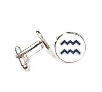 Gemelli per polsini camicia, Totem Stella Nera, Intreccio Quantico, Dodici Segni Zodiacali Dell'Acquario, Fibbia Personalizzata Per Polsino, Accessorio Per Camicia, Regalo Per Contabile, Capo, Affari,