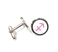 Gemelli per polsini camicia, Totem Stella Rossa Flusso Dinamico Di Particelle, Sagittario Dodici Segni Zodiacali, Fibbia Per Polsino Personalizzata, Accessorio Per Camicia Regalo Per Contabile Capo Af