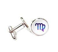 Gemelli per polsini camicia, Vergine Scansione Dislocazione Gradiente Glitch Art Buon Regalo Amico Fortuna, Vergine Dodici Segni Zodiacali, Fibbia Per Polsino Personalizzata, Accessorio Per Camicia Re