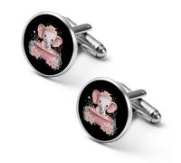 Gemelli personalizzati a forma di elefante nella vasca da bagno, da uomo, classici, da lavoro, per camicia da matrimonio, idea regalo, 1,8 cm 2 cm, Stile:, 2.0cm