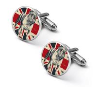 Gemelli personalizzati con bandiera Union Jack e bulldog inglese, fermacravatta vintage, regali di nozze per papà, nonno e papà