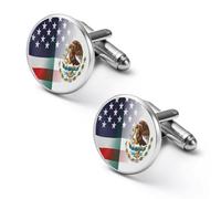 Gemelli personalizzati con bandiere di USA e Messico, fermacravatta vintage, regali di nozze per padre, nonno, papà