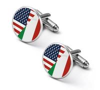 Gemelli personalizzati con bandiere USA e Italia, fermacravatta vintage, regali di nozze per padre, nonno, papà