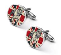 Gemelli personalizzati con bulldog inglese e bandiera Union Jack, fermacravatta vintage, regali di nozze per padre, nonno, papà