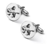 Gemelli personalizzati con Dio che suona la chitarra, fermacravatta vintage, regali di nozze per papà, nonno e papà