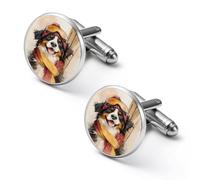 Gemelli personalizzati con fermacravatta vintage, cane da sci bernese, regali di nozze per papà, nonno e papà