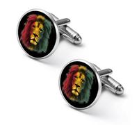 Gemelli personalizzati con leone Rasta Reggae Rastafarian Rasta, fermacravatta vintage, regali di nozze per papà, nonno e papà.