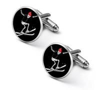 Gemelli personalizzati con sci scheletrici, fermacravatta vintage, regali di nozze per papà, nonno e papà