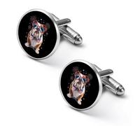 Gemelli personalizzati da uomo con bull-dog inglese il quarto di luglio, gemelli classici per camicia da matrimonio, regali 1,8 cm 2 cm, Stile:, 1.7cm