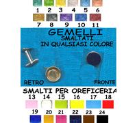 gemelli personalizzati SMALTATI cufflinks 1 coppia made in italy ARTIGIANALI