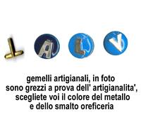 gemelli personalizzati TUE INIZIALI E SMALTO cufflinks 1coppia ARTIGIANALI imp