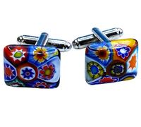 Gemelli Polsini Cufflinks Murrine Multicolor Vetro di Murano Made in Italy
