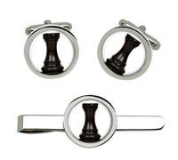 Gemelli Polsino Scacchi Combinati Con Set Gemelli E Fermacravatta GBP