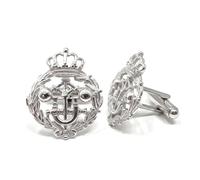 Gemelli professionali con stemma per ingegnere industriale senior, in argento sterling 925 con diametro di 18 mm.