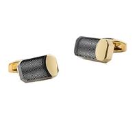 Gemelli quadrati da uomo color oro fucile nero con colla a goccia, 2 pezzi per confezione, 21,5 x 12,5 mm, One size, Metallo, Non applicabile.