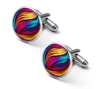 Gemelli rotondi colorati a forma di palla da pallavolo, ideali come regalo per la festa del papà o per le feste di matrimonio, 2.0cm, Metallo, Nessuna pietra preziosa