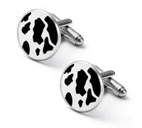 Gemelli rotondi con stampa di cane dalmata, gemelli da camicia da smoking per sposo, marito, padre e fidanzato.