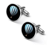 Gemelli rotondi per camicia a forma di mongolfiera, ideali come regalo per la festa del papà o per le feste di, 1.7cm, Metallo, Nessuna pietra preziosa