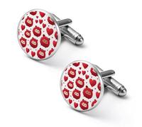 Gemelli rotondi per camicia a forma di riccio in stile cartone animato, ideali come regalo per la festa del papà o per le occasioni aziendali, 2.0cm, Metallo, Nessuna pietra preziosa