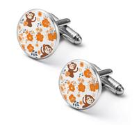 Gemelli rotondi per camicia a forma di scimmia, ideali come regalo per la festa del papà o per le feste di, 1.7cm, Metallo, Nessuna pietra preziosa