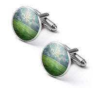 Gemelli rotondi per camicia con croce cristiana religiosa e luce di Dio, per affari, matrimoni, feste, festa del papà, 2.0cm, Metallo, Nessuna pietra preziosa