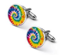 Gemelli rotondi per camicia con design a spirale astratta, ideali come regalo per la festa del papà o per le feste di nozze, 2.0cm, Metallo, Nessuna pietra preziosa