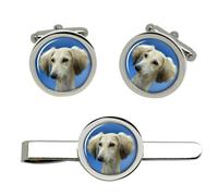 Gemelli Saluki (Cani Reali Dell’Egitto) E Fermacravatta Set