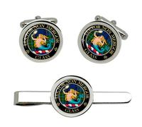 Gemelli Scozzesi Clan Glass E Gemelli Con Clip Per Cravatta Set