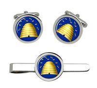 Gemelli Simbolo Mazzacampana Masonic Beehive Set Gemelli Con Clip Cravatta