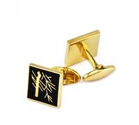 Gemelli smaltati con rima di bambù Dorato, Borchie sulle Maniche, Bottoni da Uomo