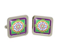 Gemelli Sri Yantra Quadrati In Scatola Cromata