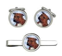 Gemelli Staffordshire Bull Terrier E Fermacravatta Set