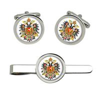 Gemelli Stemma Austria-Ungheria 1867-1915 Set Gemelli E Clip Per Cravatta