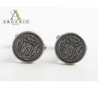 Gemelli stemma Real marina Napoletana placcati antichizzati Argenio Napoli