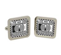Gemelli Telly A Quadri Nero Bianco In Scatola Cromata GBP