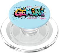Gemelli tipografia colorata segno zodiacale parola giocosa PopSockets PopGrip per MagSafe