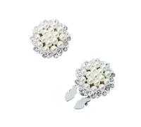 Gemelli Uomo 2pcs Rhinestone Firework Pearl Shirt Button Cover Cufflinks Button Pins(Big fireworks)