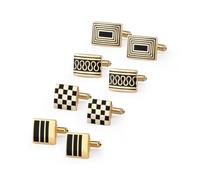 Gemelli Uomo 4 Pairs Cufflinks Set CuffLinks For Mens Wedding Souvenirs Groomsmen
