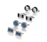 Gemelli Uomo 4 Pairs Cufflinks Set CuffLinks For Mens Wedding Souvenirs Groomsmen(T0204020 no box)