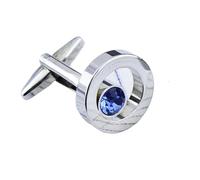 Gemelli Uomo Gemelli for camicia, uomo e donna, banchetto d'affari, discorso di nozze, semplici gemelli in metallo e cristallo(Blue)