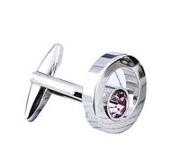 Gemelli Uomo Gemelli for camicia, uomo e donna, banchetto d'affari, discorso di nozze, semplici gemelli in metallo e cristallo(Pink)