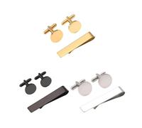 Gemelli vuoti eleganti in acciaio inossidabile fermacravatta e gemelli set per professionisti uomini donna camicia accessori da sposa per fai da te, Misura unica, Acrilico, Non pietra preziosa