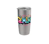 Gemelli Zodiac Graffiti Regina Nera Compleanno Re Astrologia Bicchiere termico in acciaio inox doppia parete