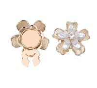 Gemello a Scatto Floreale Gioielli Eleganti con Perla