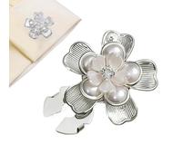 Gemello a Scatto Floreale,Gioiello Clip Staccabile,Copribottoni a con Perla - Per Donna, Affari, Compleanno, Festa, Abbigliamento, Abito, Completo