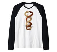 Gemello serpente Sri Yantra Sacra Geometria Simbolo Arte Maglia con Maniche Raglan
