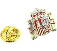 Gemelolandia | | Bandiera della Spagna Gemelli Spilla Portachiavi Bracciale Accessori con bandiera spagnola Gemelli originali per camicie | Per uomini e bambini, Senza pietra
