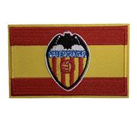 Gemelolandia | Toppe con Bandiera della Spagna Stemma Valencia Futbol Club 8 x 5 cm | Patch Stickers Adesivi per Abiti, Giacche, Pantaloni, Camicie e Oggetti in Tessuto