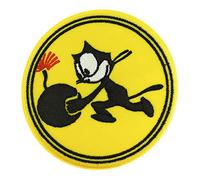 Gemelolandia Toppe Termoadesiva Strike Fighter Squadron 31 Felix the Cat 8 cm | molto adesiva | Patch Stickers per decorare i tuoi vestiti | Facili da applicare